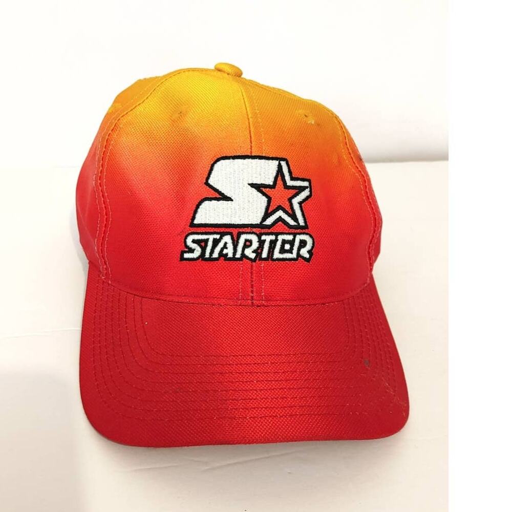 Vintage 90's Starter Cap Hat Snapback Orange Red Ombre